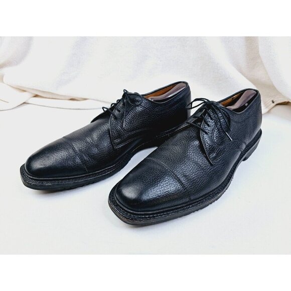Allen Edmonds Size 11.5B Men Becker Black Pebbled Leather Lace Up Shoes USA Made